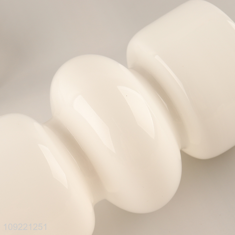 Good price white glass flower vase hydroponic vase for living room decor