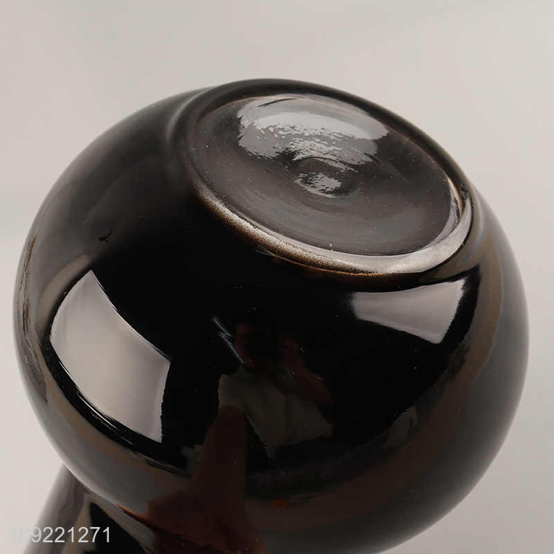 Popular products modern style black glass flower vase hydroponic vase