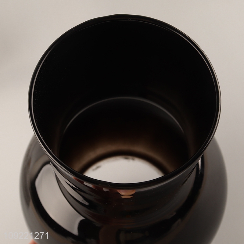 Popular products modern style black glass flower vase hydroponic vase