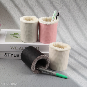 Good Quality Desktop Organizer Pen Holder Plush Lined Eyeglasses Holder