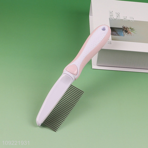 Hot Selling Metal Pet Comb for Dogs Cats with Non-Slip Handle