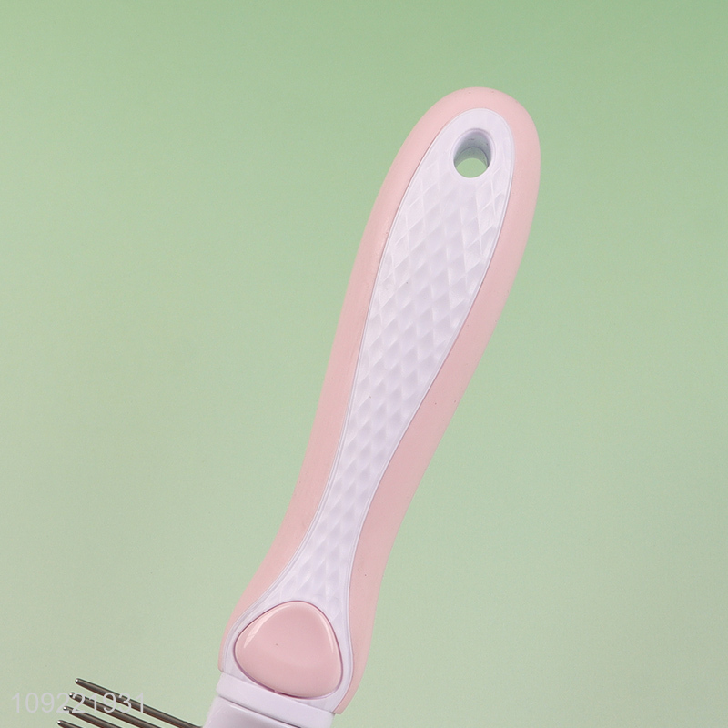 Hot Selling Metal Pet Comb for Dogs Cats with Non-Slip Handle