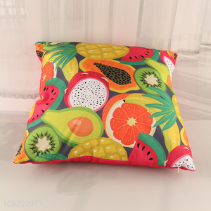 Hot selling fruits printed square soft sofa back cushion wholesale