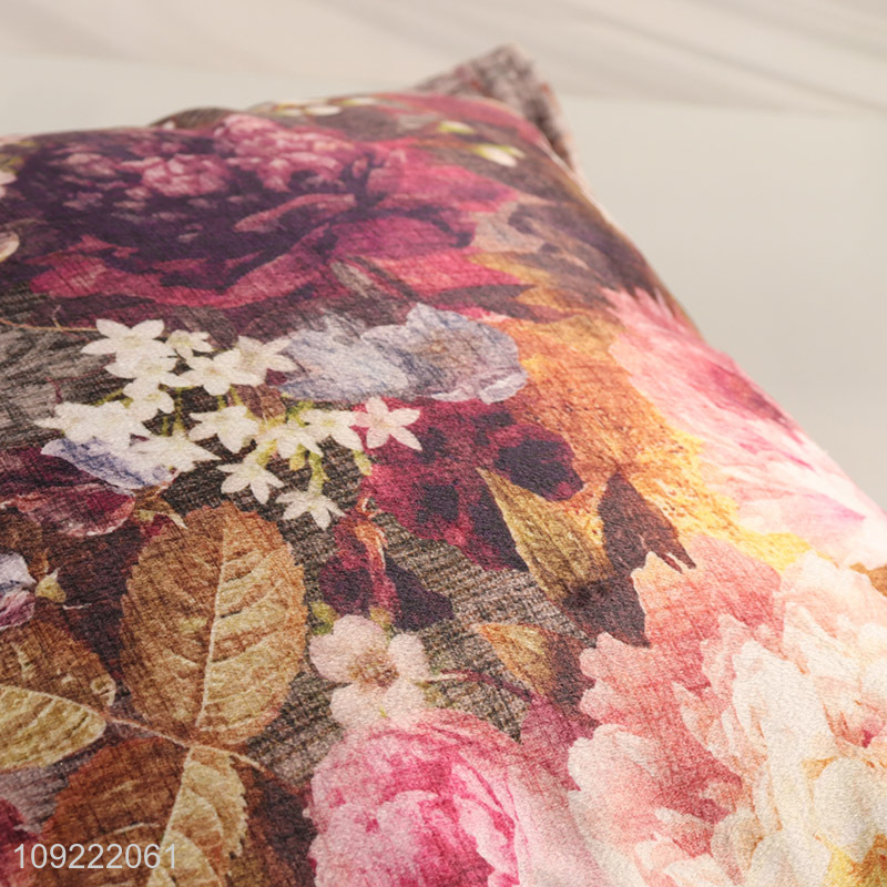 Popular products square flower printed comfortable back cushion for household