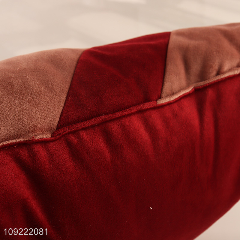 Factory price square velvet soft comfortable back cushion for household