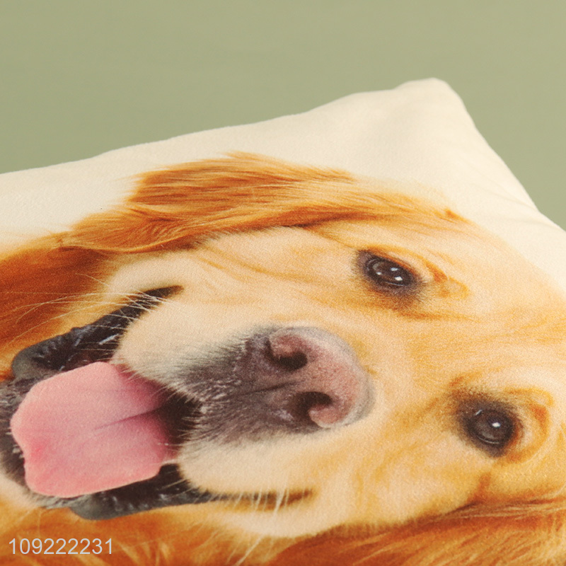 Factory direct sale dog printed square back cushion for household