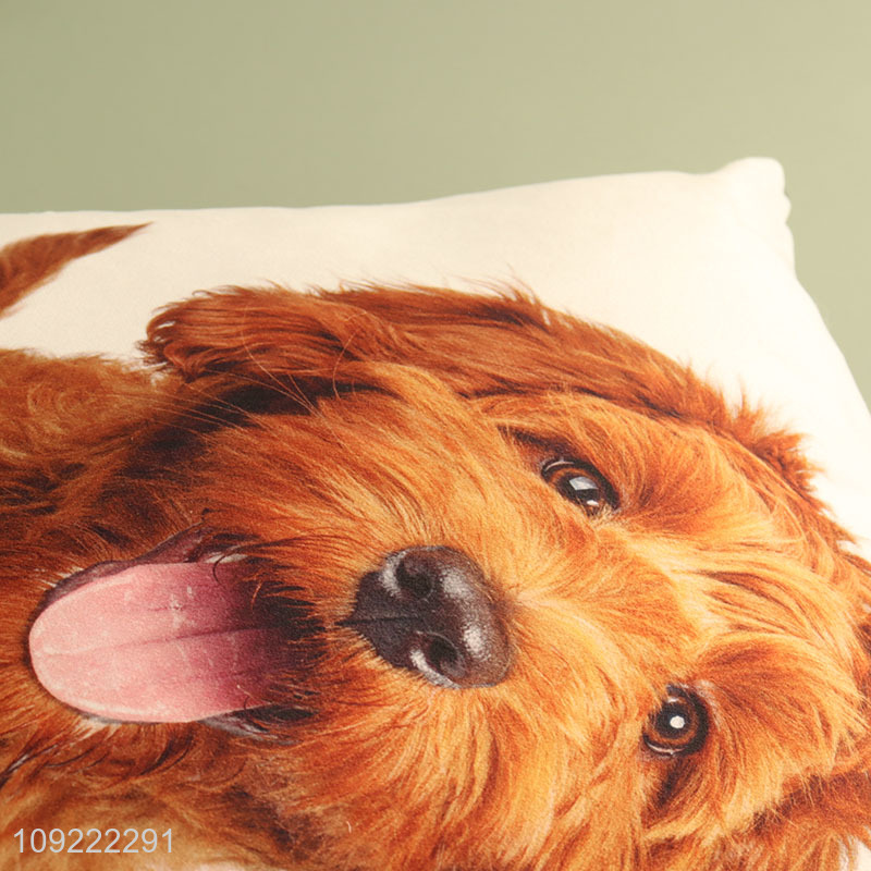 Top sale puppy printed square household back cushion for sofa
