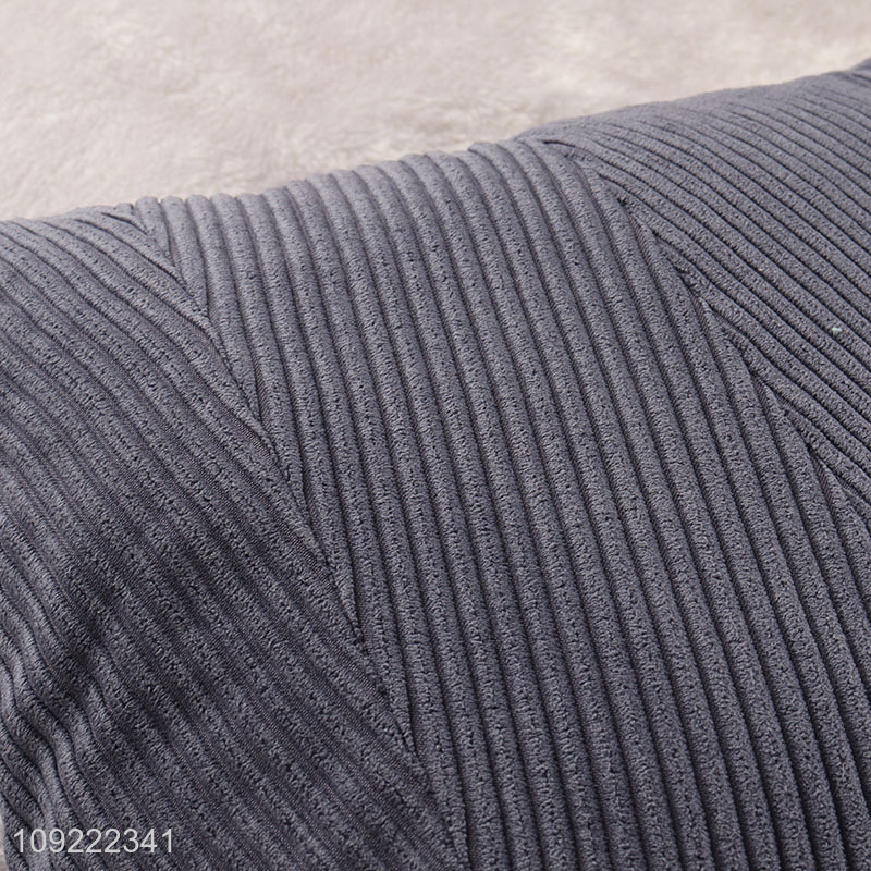 Good selling square corduroy striped household back cushion wholesale