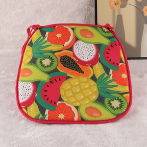 Latest products square fruits printed household chair <em>seat</em> <em>cushion</em>