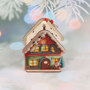 New Product Wooden House Christmas Ornaments Christmas Tree Wooden Decorations