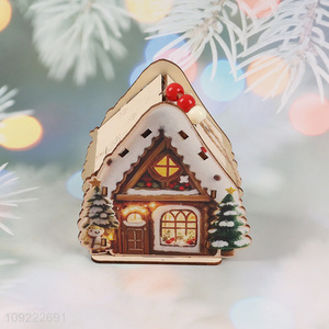 Hot Selling Wooden Christmas House Ornaments Christmas Tree Hanging Ornaments