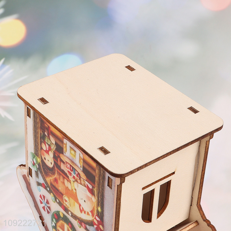 Factory Price Wooden Christmas House Ornaments Christmas Tree Hanging Ornaments