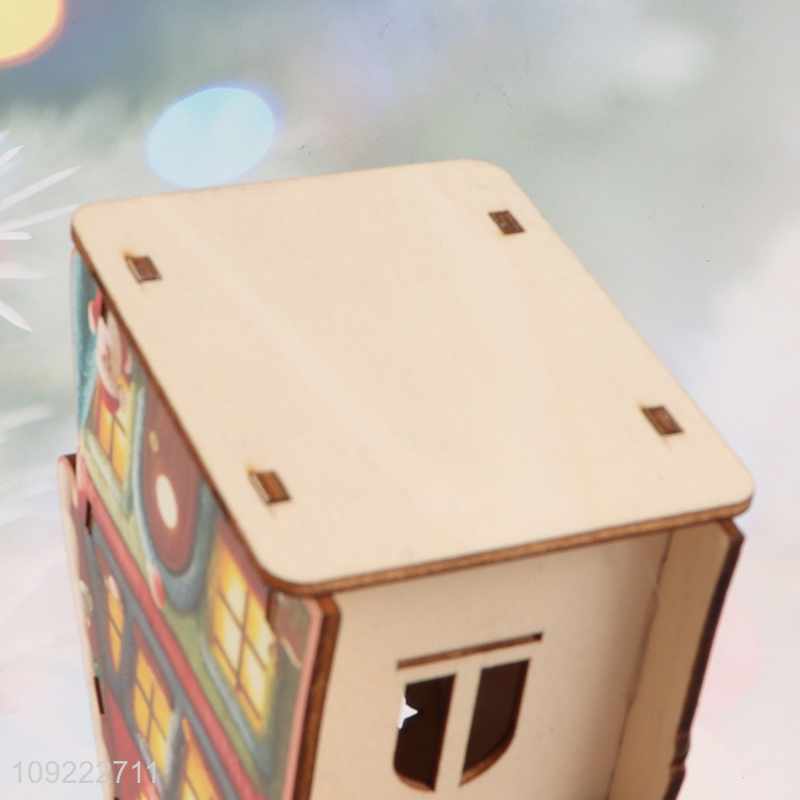 New Product Wooden House Christmas Ornaments Christmas Tree Wooden Decorations