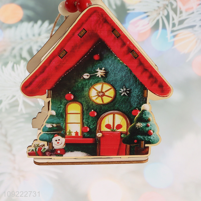 High Quality Christmas House Wooden Decorations Christmas Tree Hanging Decorations