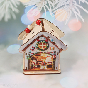 Factory Price Wooden Christmas House Ornaments Christmas Tree Hanging Ornaments