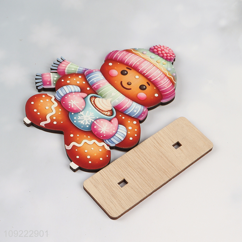 New Arrival Christmas Wooden Table Centerpieces Gingerbread Man Wooden Table Sign