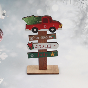 Factory Supply Wooden Christmas Table Decorations Wooden Xmas Ornaments Desk Decor