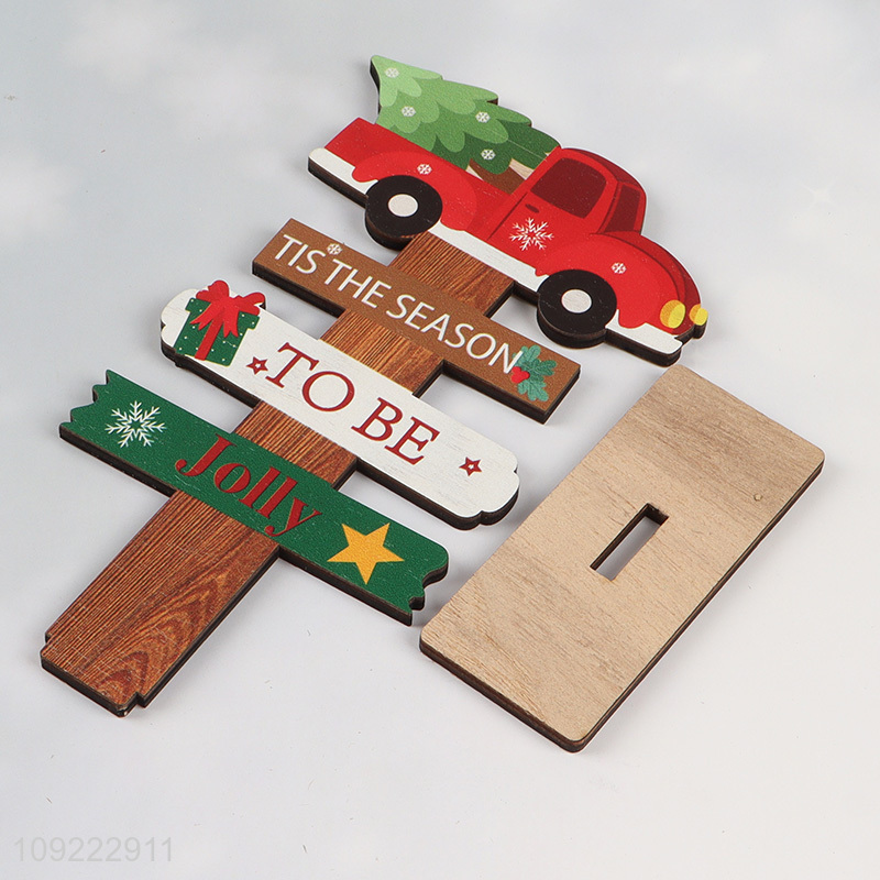 Factory Supply Wooden Christmas Table Decorations Wooden Xmas Ornaments Desk Decor