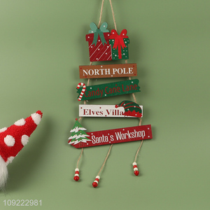 New Product Wooden Christmas Hanging Ornaments Christmas Wall Decor Hanging Sign