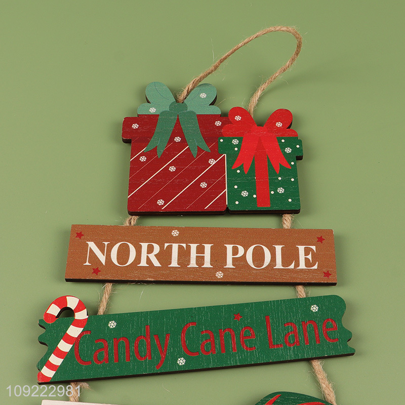 New Product Wooden Christmas Hanging Ornaments Christmas Wall Decor Hanging Sign