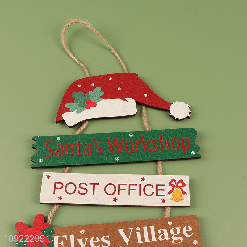Factory Price Wooden Christmas Hanging Ornaments for Christmas Wall Door Decor