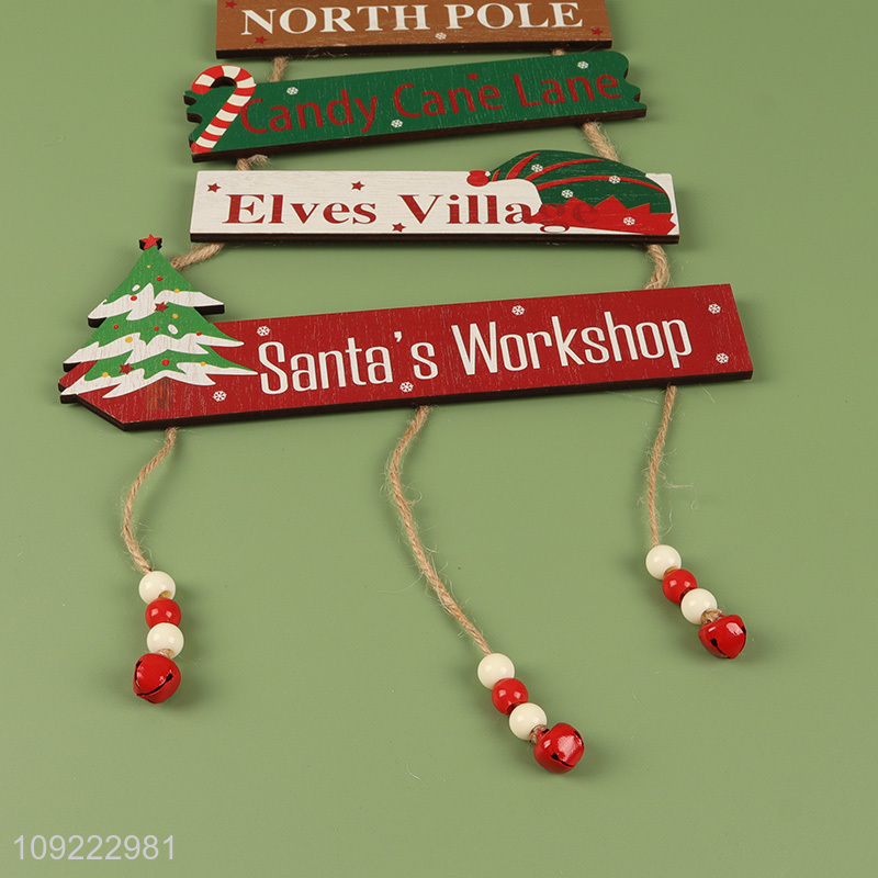 New Product Wooden Christmas Hanging Ornaments Christmas Wall Decor Hanging Sign