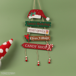 Factory Price Wooden Christmas Hanging Ornaments for Christmas Wall Door Decor