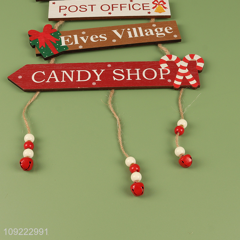 Factory Price Wooden Christmas Hanging Ornaments for Christmas Wall Door Decor
