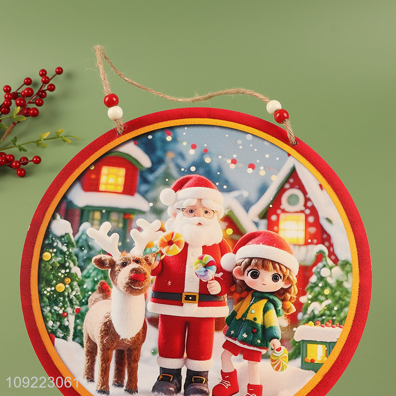 Factory Wholesale Wooden Christmas Door Sign Christmas Tree Wooden Hanging Decorations