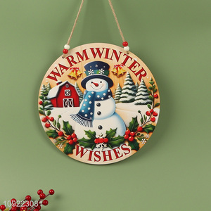 Factory Price Wooden Christmas Door Sign Xmas Hanging Sign for Christmas Party