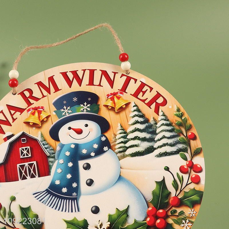 Factory Price Wooden Christmas Door Sign Xmas Hanging Sign for Christmas Party