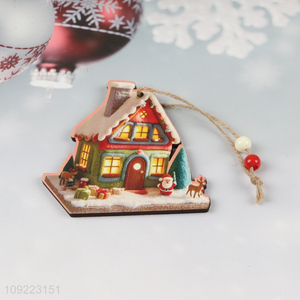 Factory Wholesale Wooden Christmas House Ornaments Christmas Tree Hanging Ornaments