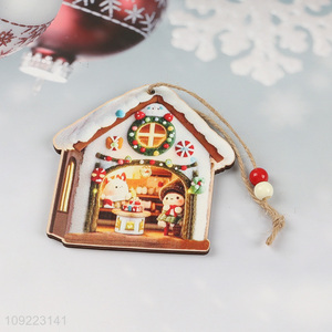 Hot Selling Wooden House Christmas Ornaments Christmas Tree Wooden Decorations