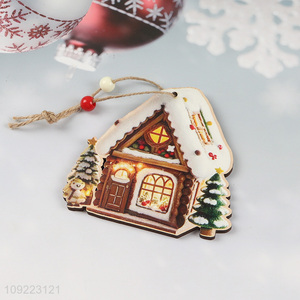 New Arrival Wooden Christmas House Ornaments Christmas Tree Hanging Ornaments