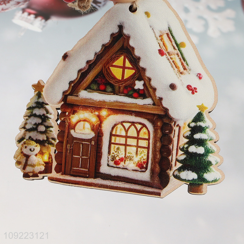 New Arrival Wooden Christmas House Ornaments Christmas Tree Hanging Ornaments