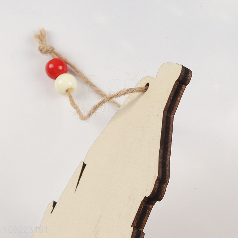 Factory Wholesale Wooden Christmas House Ornaments Christmas Tree Hanging Ornaments