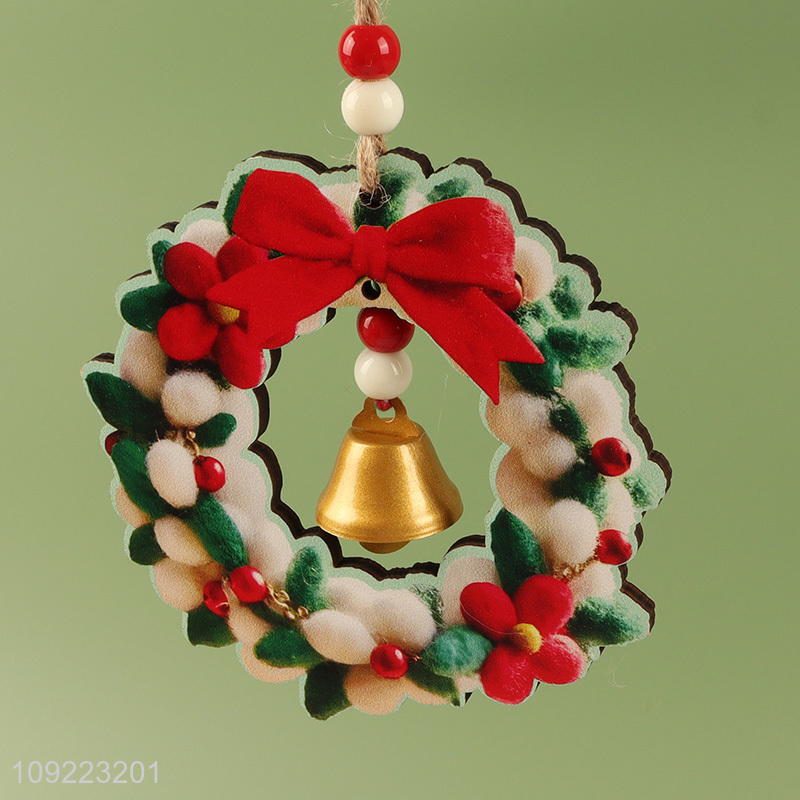 Online Wholesale Wooden Christmas Wreath Hanging Ornaments for Door Decoration