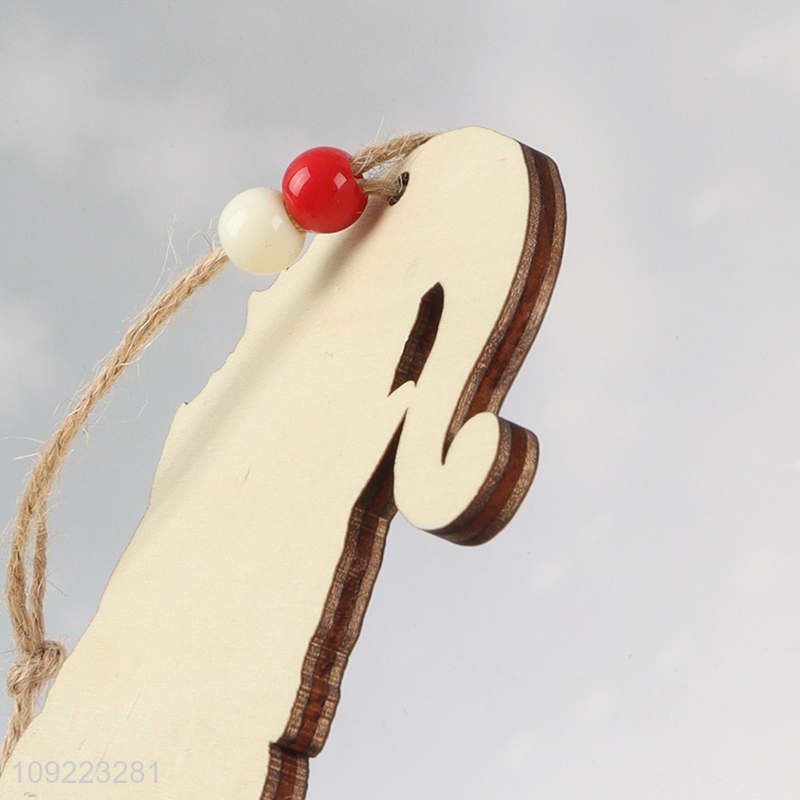 Factory Supply Wooden Christmas Tree Ornaments Wooden Xmas Tree Hanging Decorations