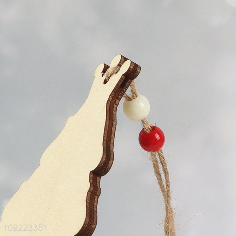 Factory Price Wooden Christmas Tree Ornaments Wooden Xmas Tree Hanging Decorations