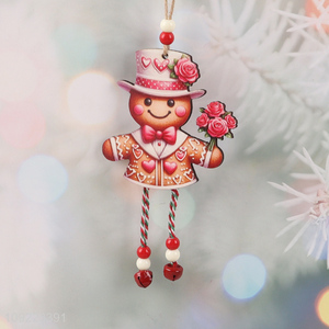 New Arrival Wooden Christmas Tree Hanging Ornaments for Holiday Party Decoration