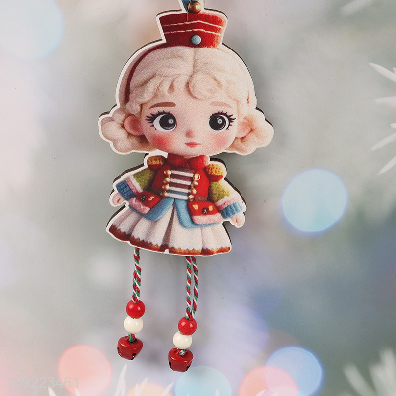 Factory Supply Wooden Christmas Tree Hanging Ornaments for Holiday Party Decoration