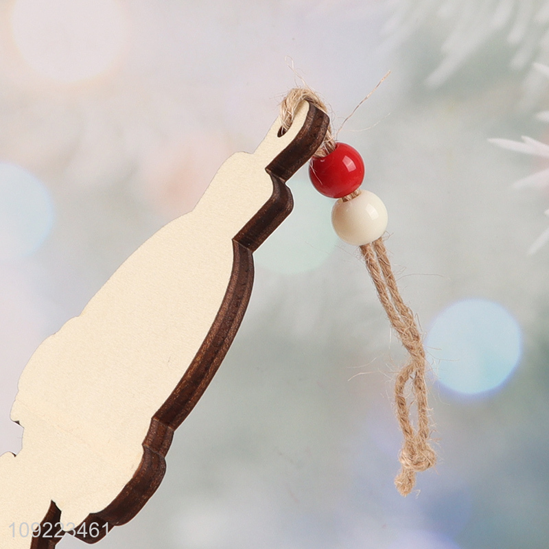 Factory Supply Wooden Christmas Tree Hanging Ornaments for Holiday Party Decoration