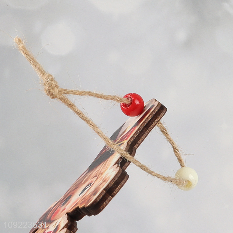 High Quality Wooden Christmas Tree Ornaments Wooden Xmas Tree Hanging Decorations