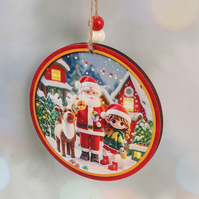 Factory Supply Wooden Christmas Door Sign Christmas Tree Wooden Hanging Decorations