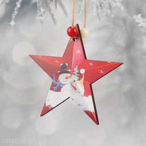 Factory Wholesale Wooden Christmas Tree Hanging Ornaments Xmas Holiday Hanging Ornaments
