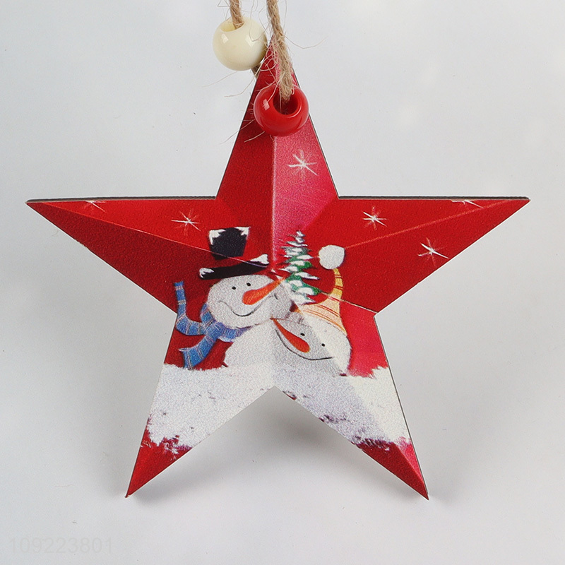 Factory Wholesale Wooden Christmas Tree Hanging Ornaments Xmas Holiday Hanging Ornaments