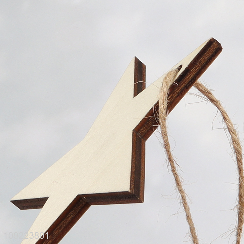 Factory Wholesale Wooden Christmas Tree Hanging Ornaments Xmas Holiday Hanging Ornaments