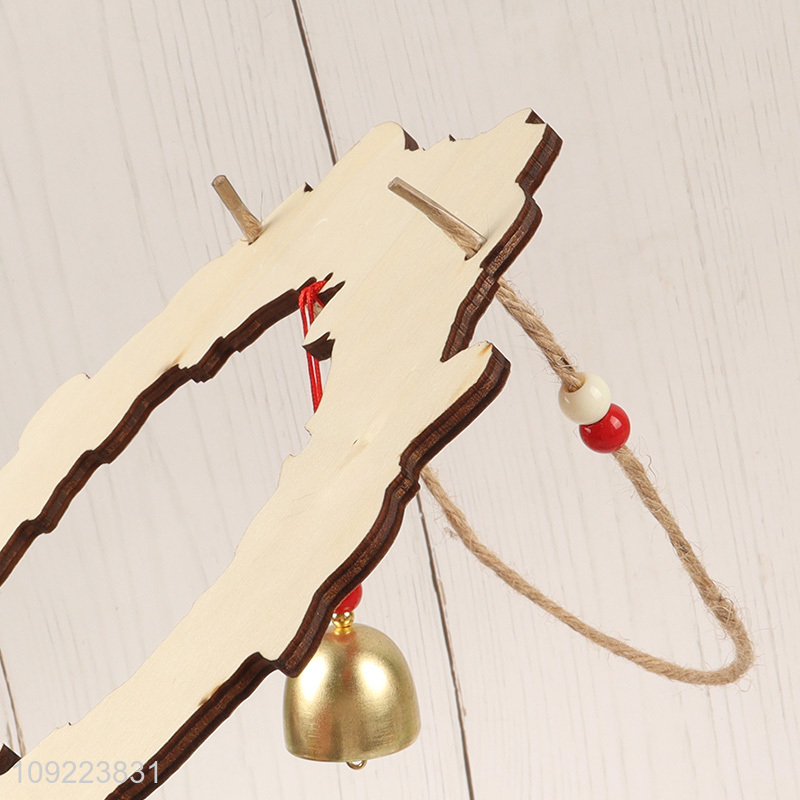 Hot Selling Wooden Christmas Wreath Hanging Ornaments for Door Decoration