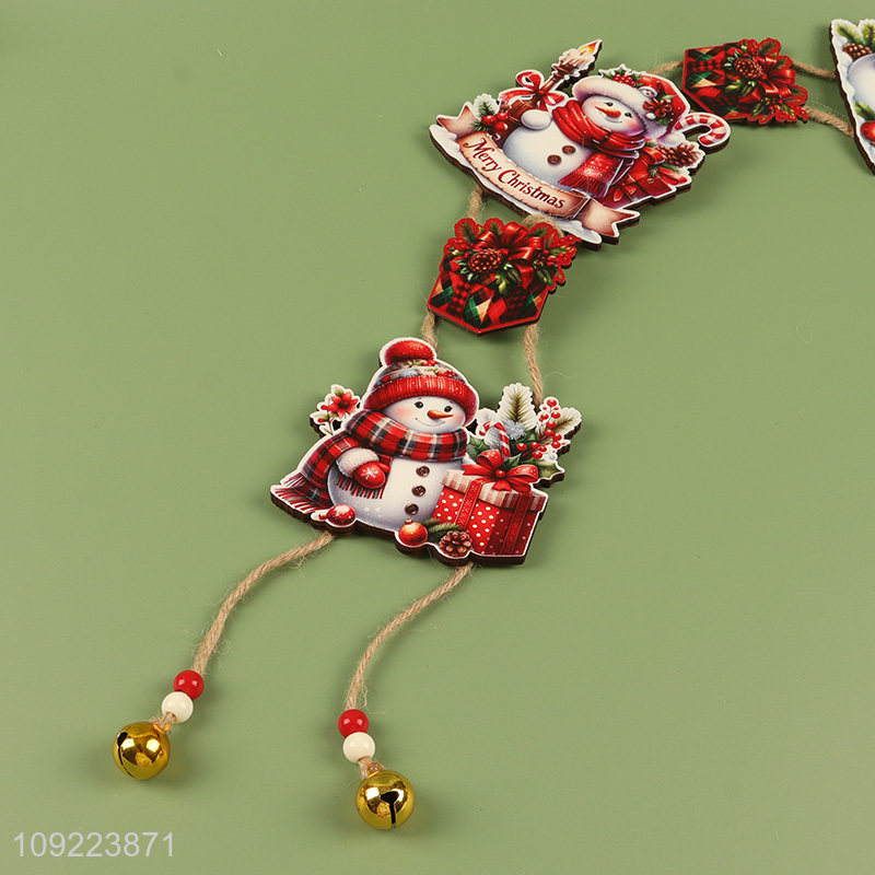 Factory Wholesale Wooden Christmas Door Sign Hanging Ornaments for Porch Decoration