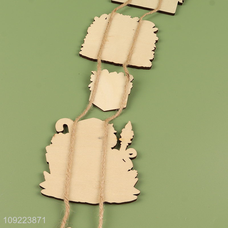 Factory Wholesale Wooden Christmas Door Sign Hanging Ornaments for Porch Decoration